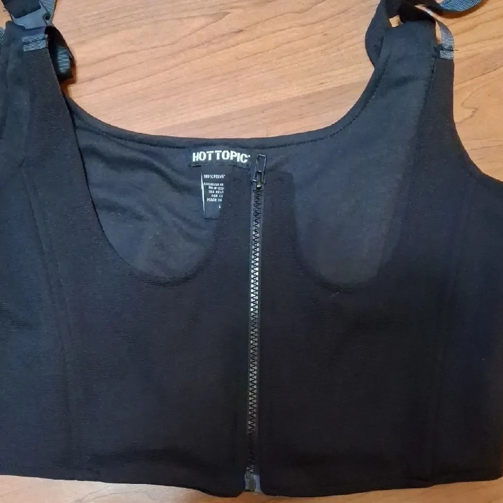 Hot Topic Black Zippered Apparel, Pink Bustier Apron (Mis020)
